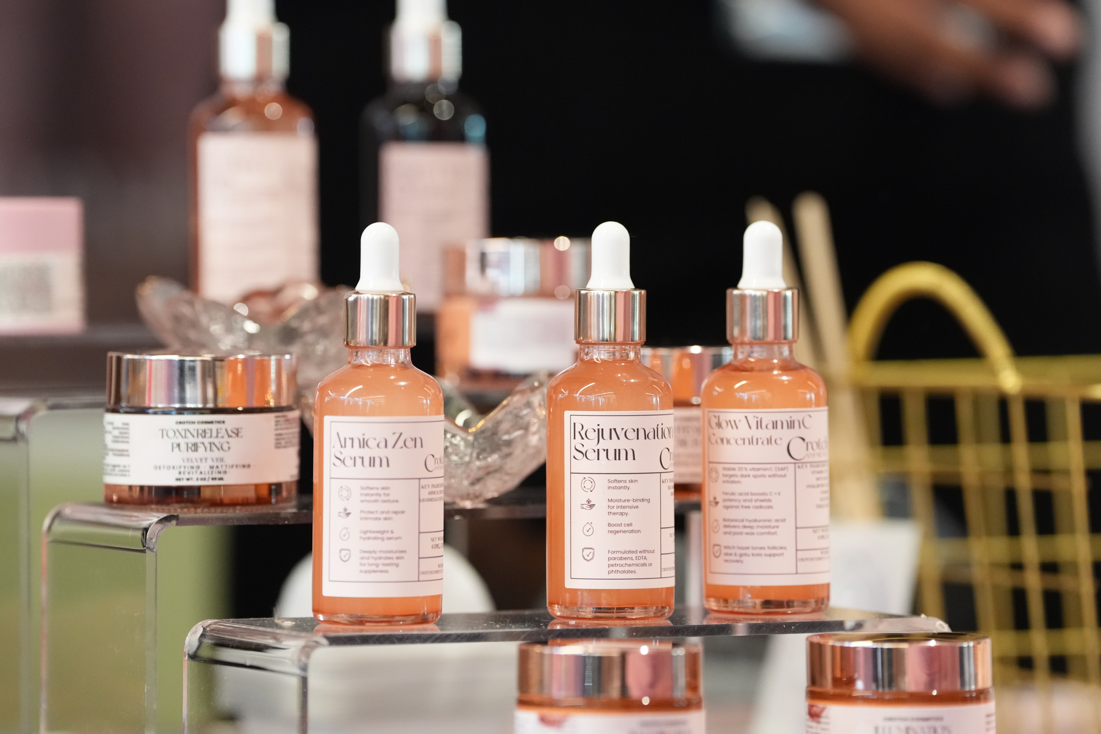 Crotch Cosmetics serum product display at Sugar Con 2026