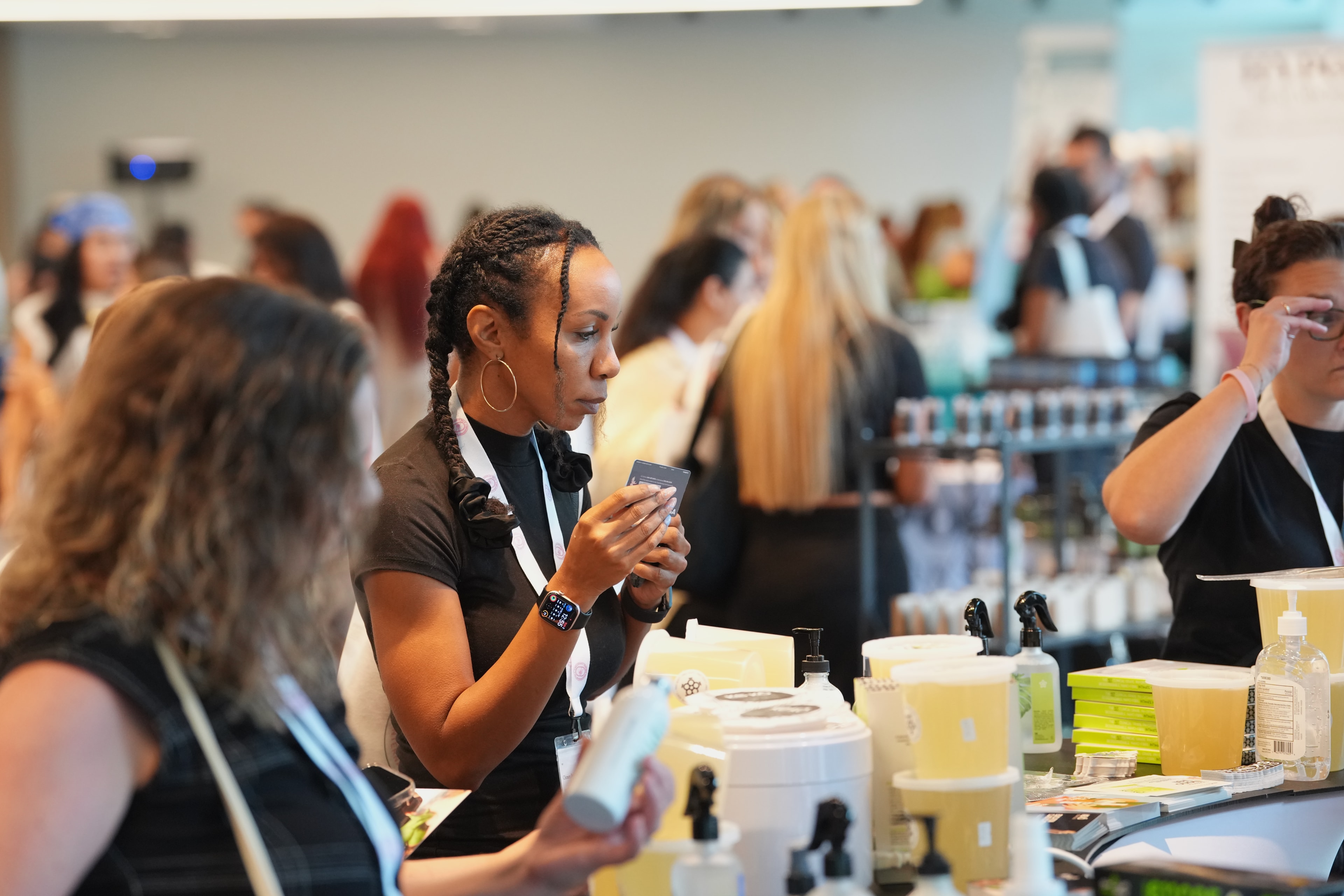 Attendees browsing products on the vendor floor at Sugar Con 2026