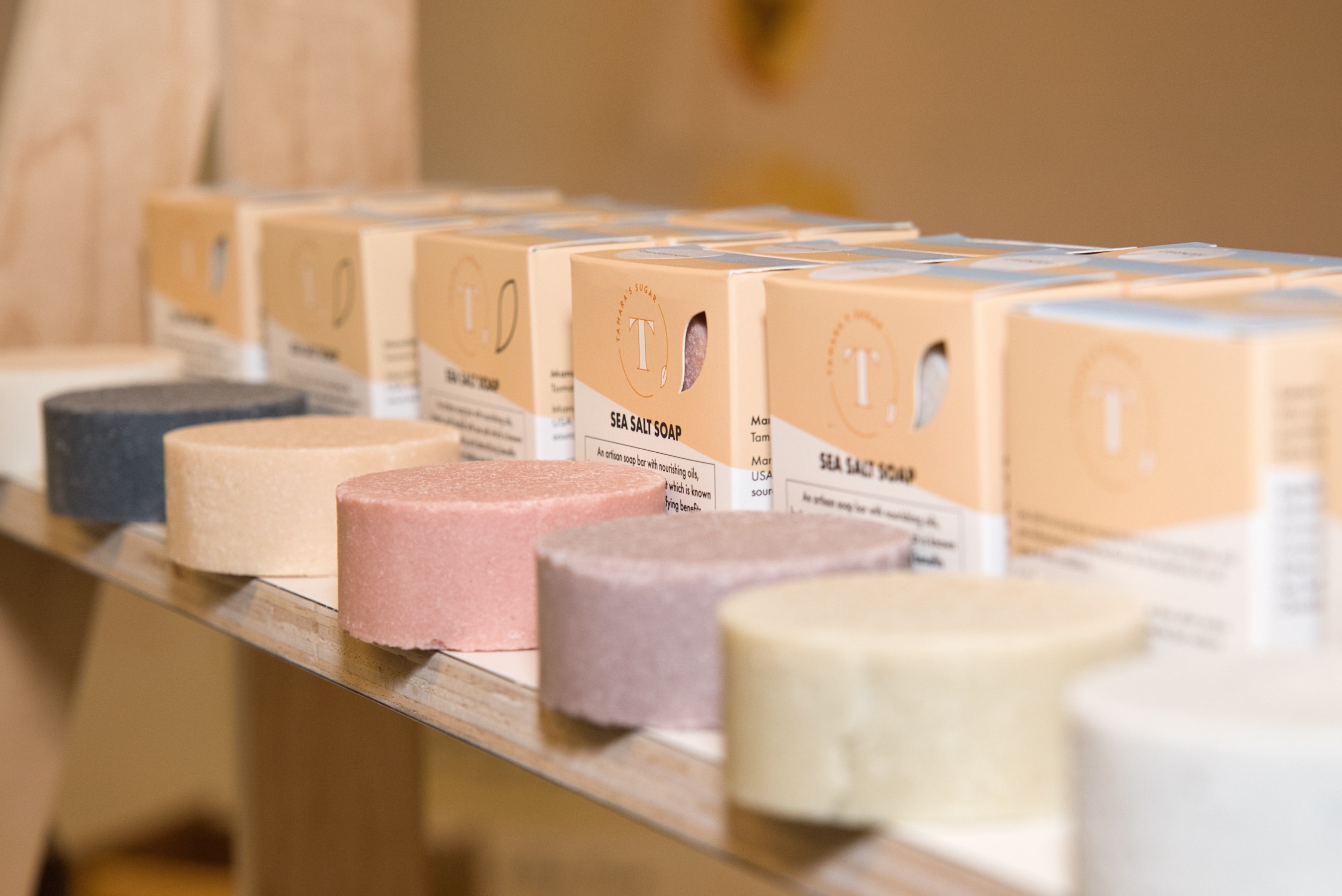 Artisan sea salt soap products on display at Sugar Con 2026